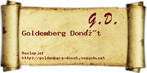 Goldemberg Donát névjegykártya